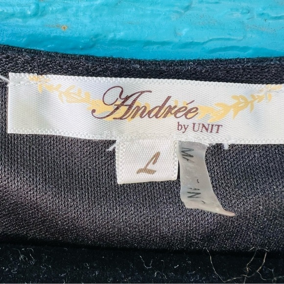 ANDREE FULLY EMBROIDERED BLACK MINI DRESS SIZE LARGE EUC - Picture 6 of 7